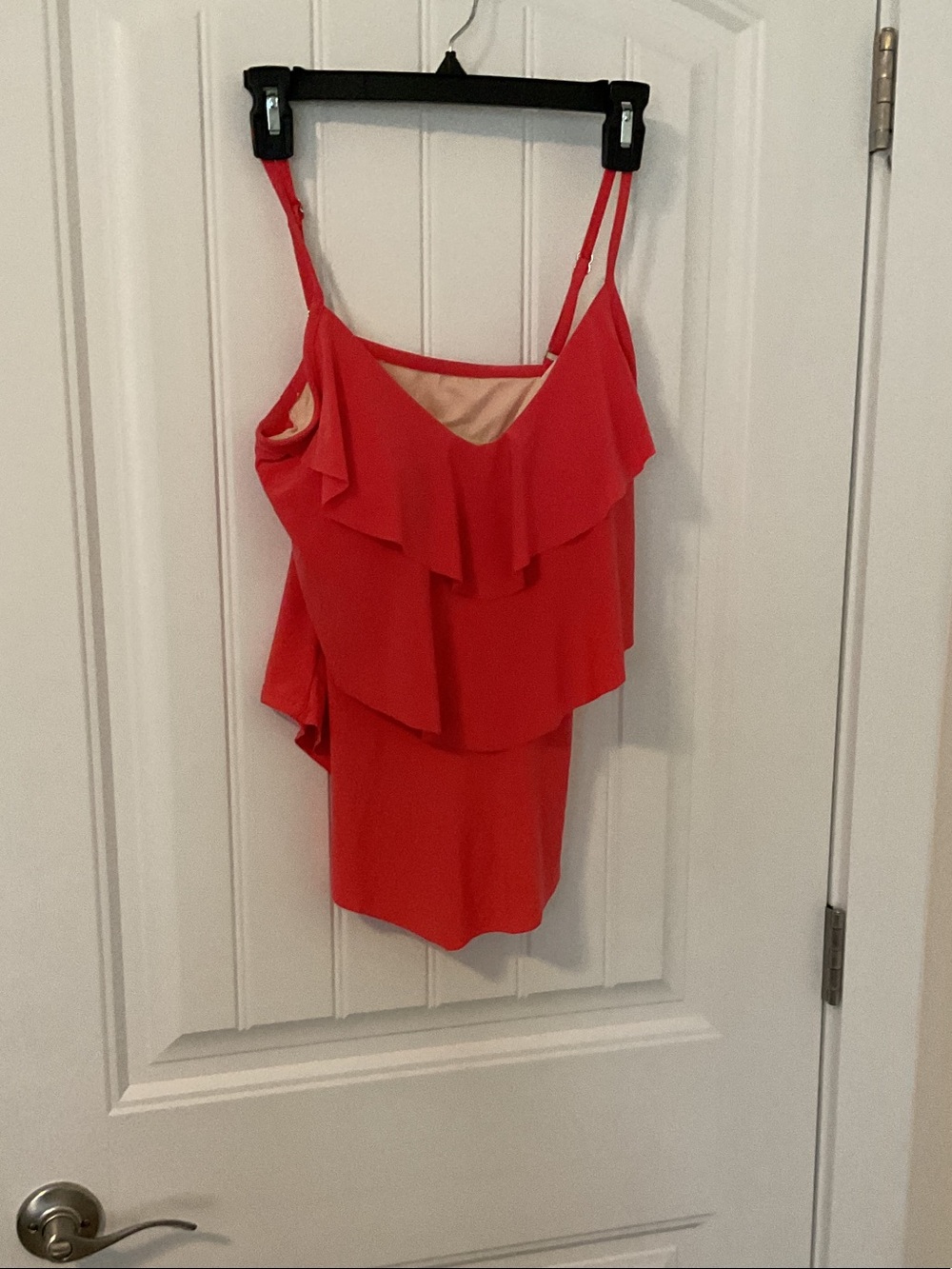 Aqua Green Red Layered Ruffle Swim Camisole